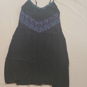 Contemporary Black Dress with Neck and Waist